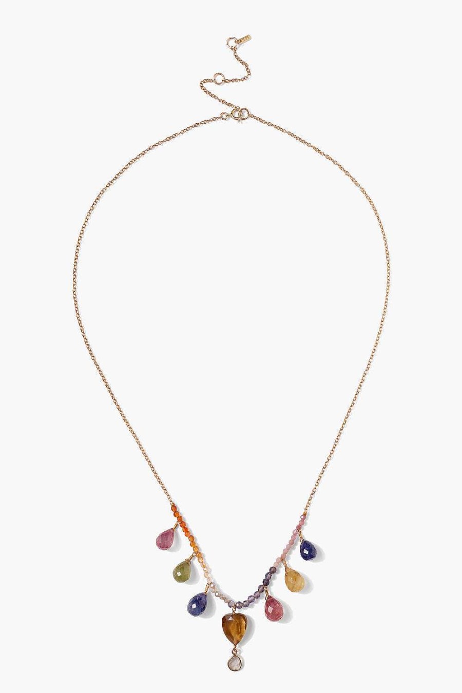 Jewelry Chan Luu | 14K Rainbow Necklace Sapphire Mix