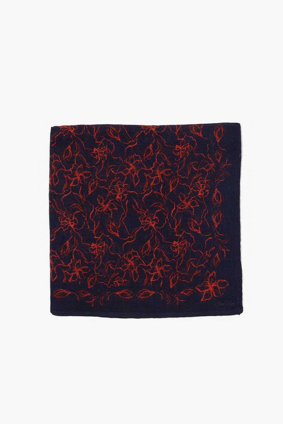 Accessory Chan Luu | Painterly Floral Print Bandana Dark Sapphire