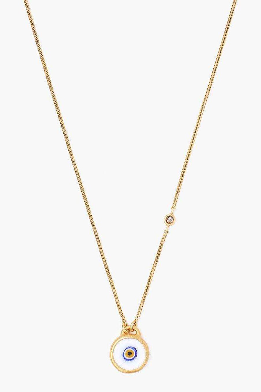 Jewelry Chan Luu | White Evil Eye Necklace With Champagne Diamond