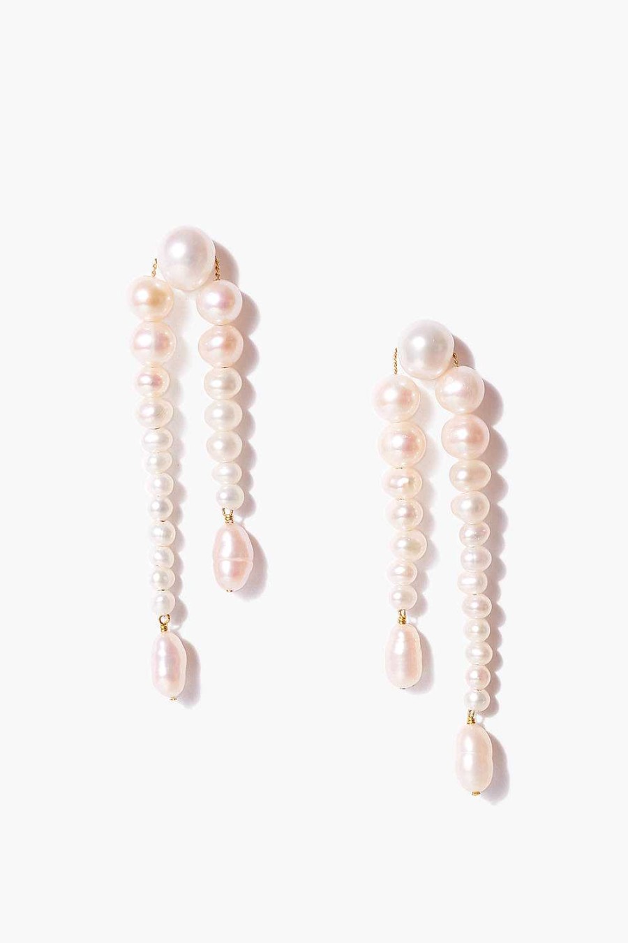 Jewelry Chan Luu | White Pearl Waterfall Earrings