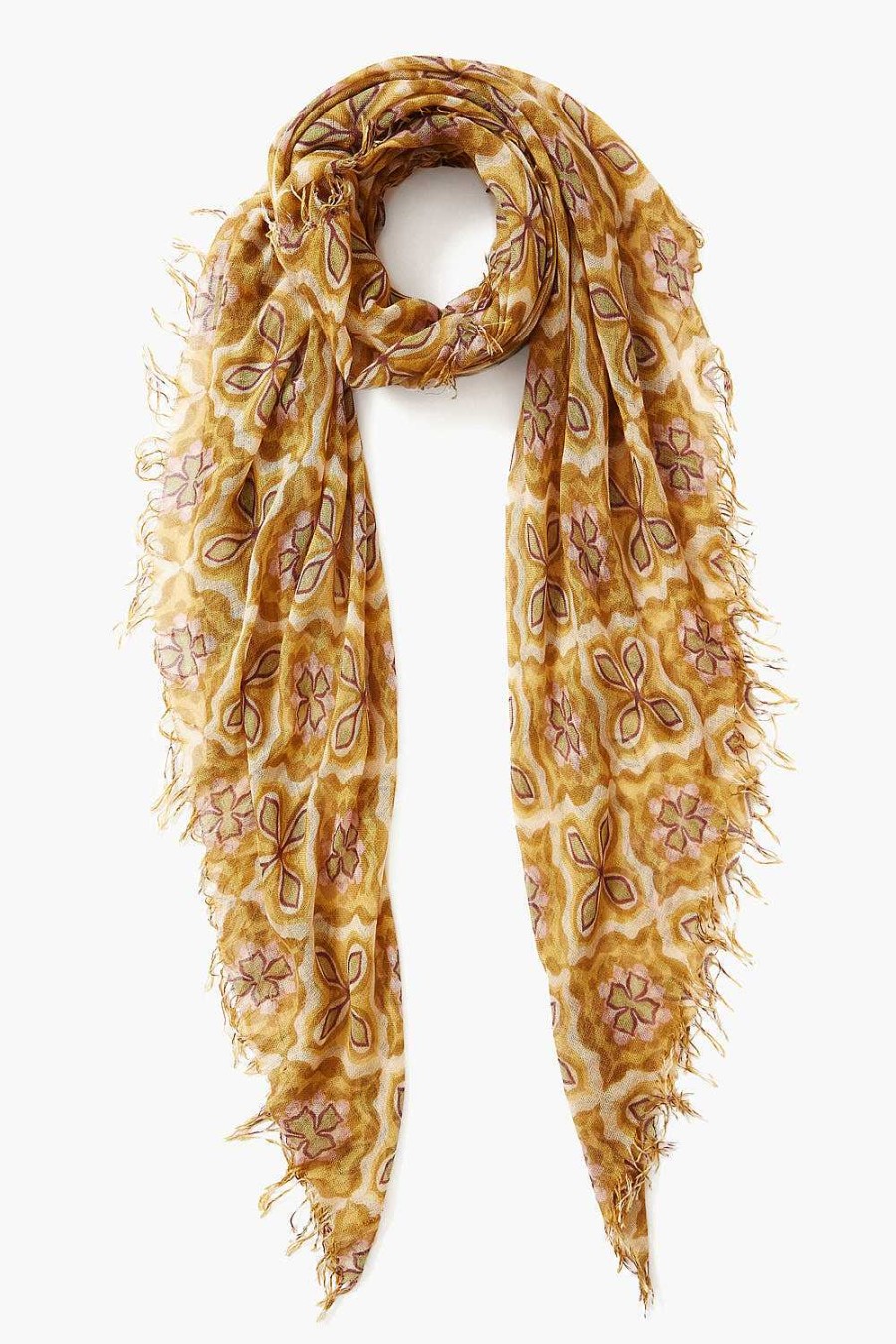 Accessory Chan Luu | Mineral Yellow Crux Cashmere And Silk Scarf