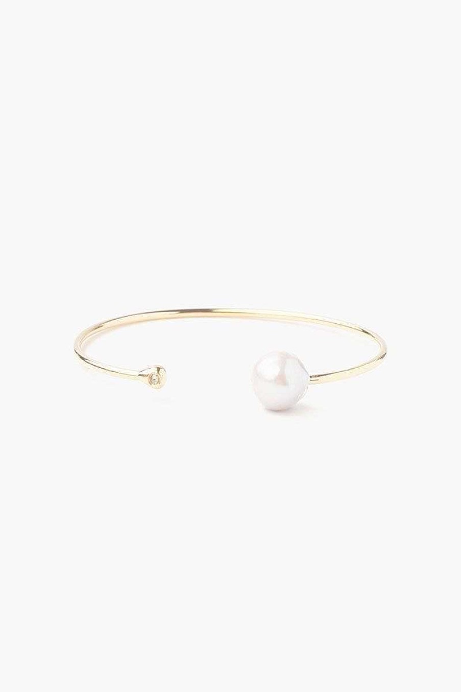 Jewelry Chan Luu | White Pearl And Gold Diamond Cuff