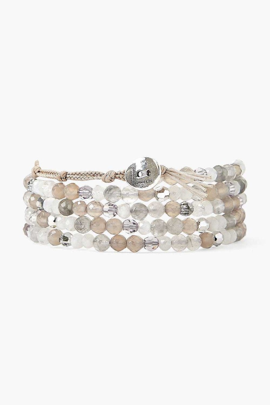 Jewelry Chan Luu | Grey Onyx And Crystal Naked Wrap Bracelet