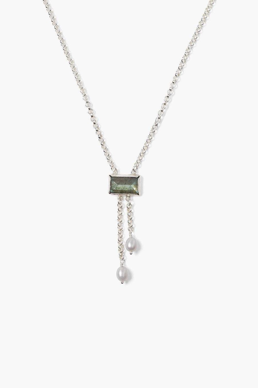 Jewelry Chan Luu | Tab Pearl Drop Necklace Labradorite