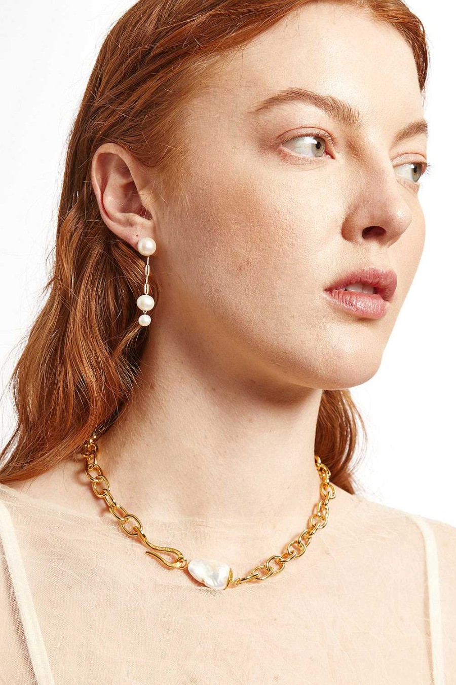 Jewelry Chan Luu | Phoebe Tiered Drop Earrings White Pearl