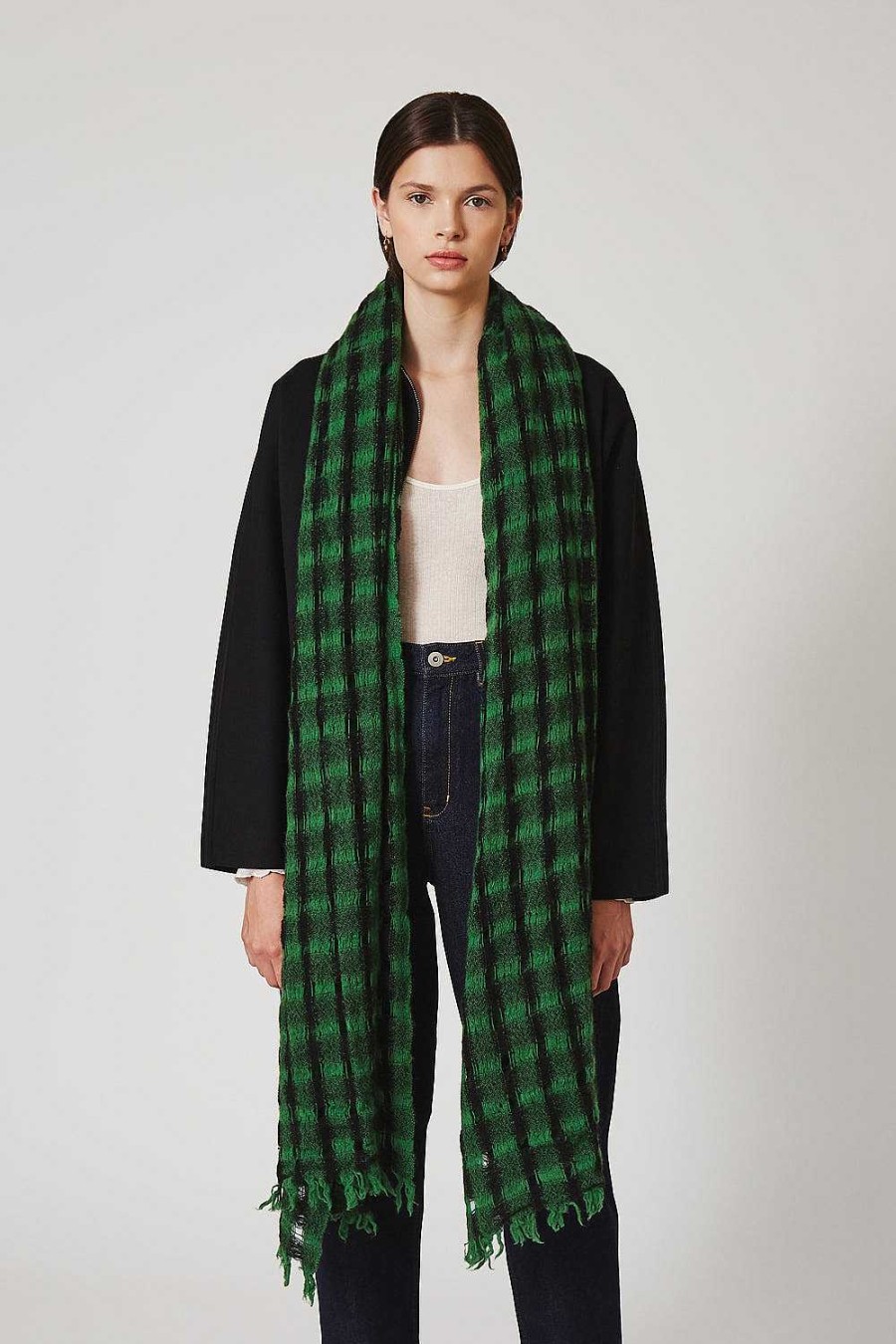 Accessory Chan Luu | Ivy Checkered Wool Scarf