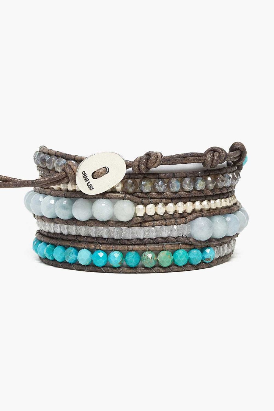 Jewelry Chan Luu | Aquamarine Mix Horizon Wrap Bracelet