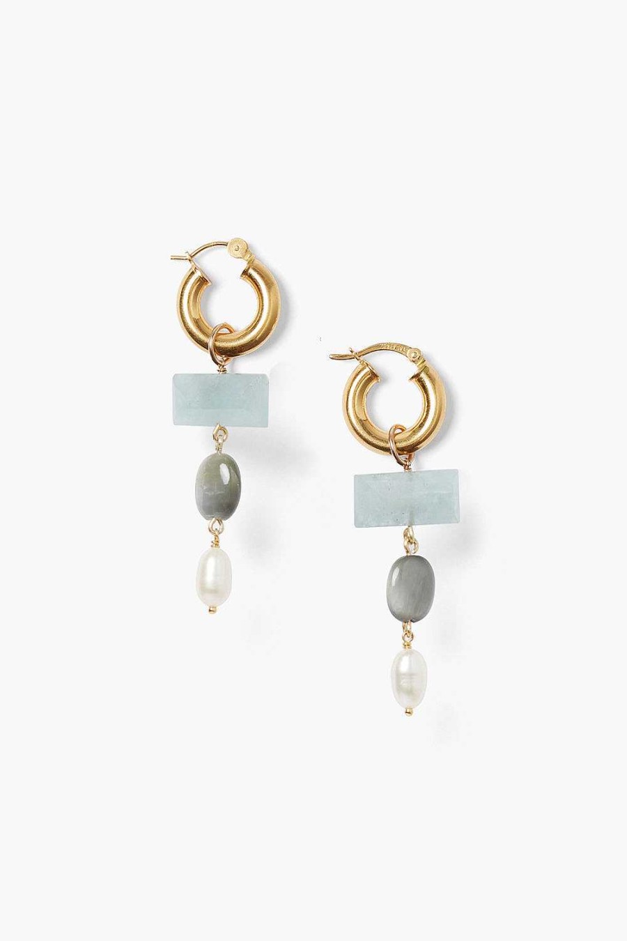 Jewelry Chan Luu | Jolie Hoop Earrings Aquamarine Mix