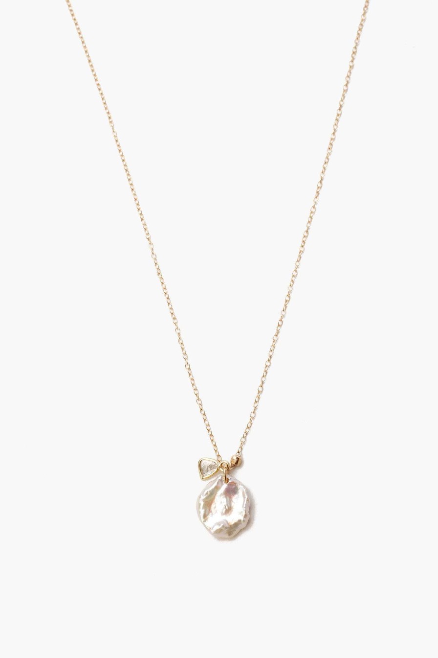 Jewelry Chan Luu | 14K Keshi Pearl And Sliced Champagne Diamond Necklace