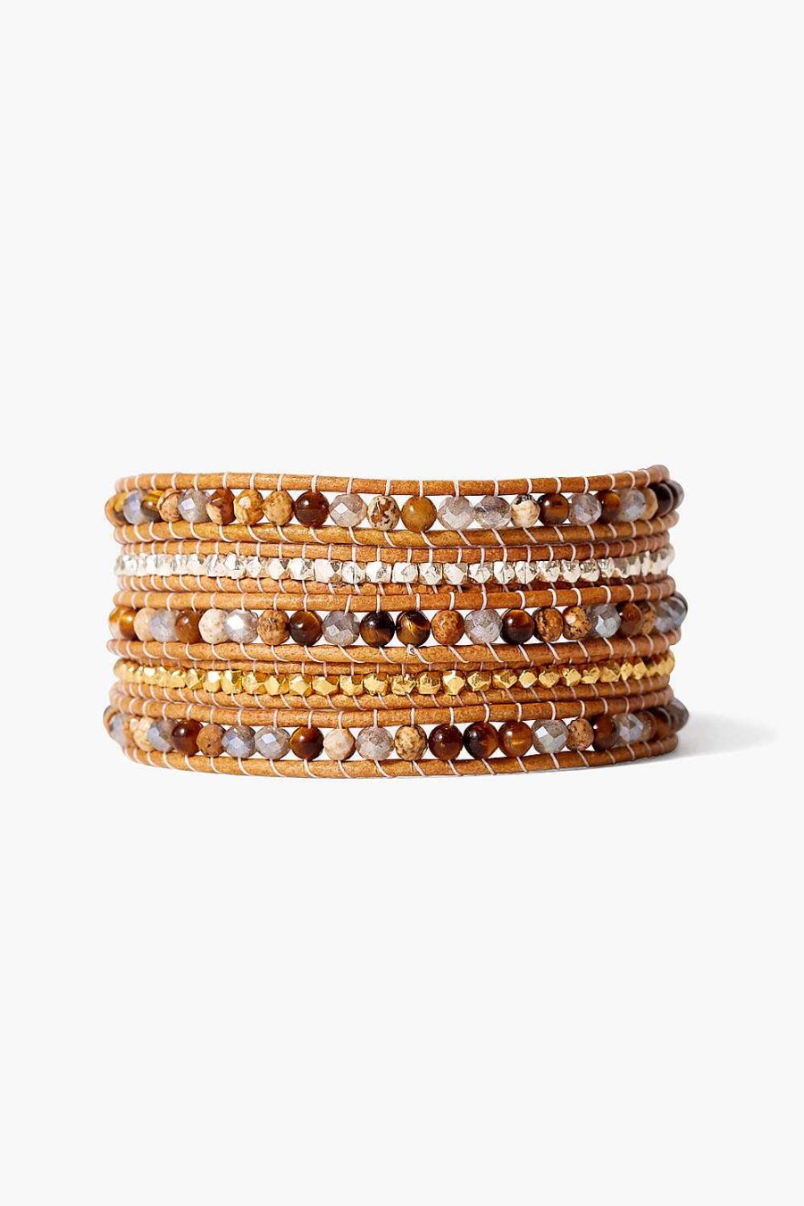 Jewelry Chan Luu | Tiger'S Eye Mix Five Wrap Bracelet