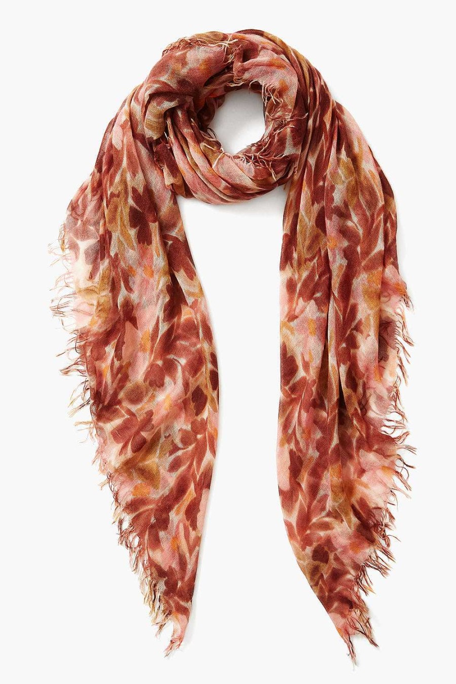 Accessory Chan Luu | Dusty Rose Floral Cashmere And Silk Scarf