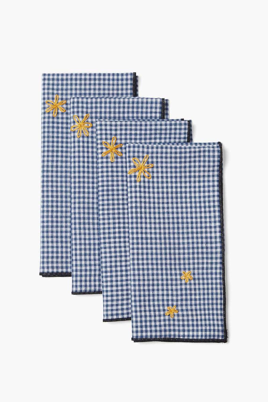 Home Chan Luu | Blue Gingham Embroidered Napkin Set