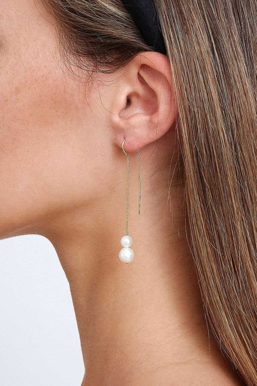 Jewelry Chan Luu | White Pearl Thread-Thru Earrings