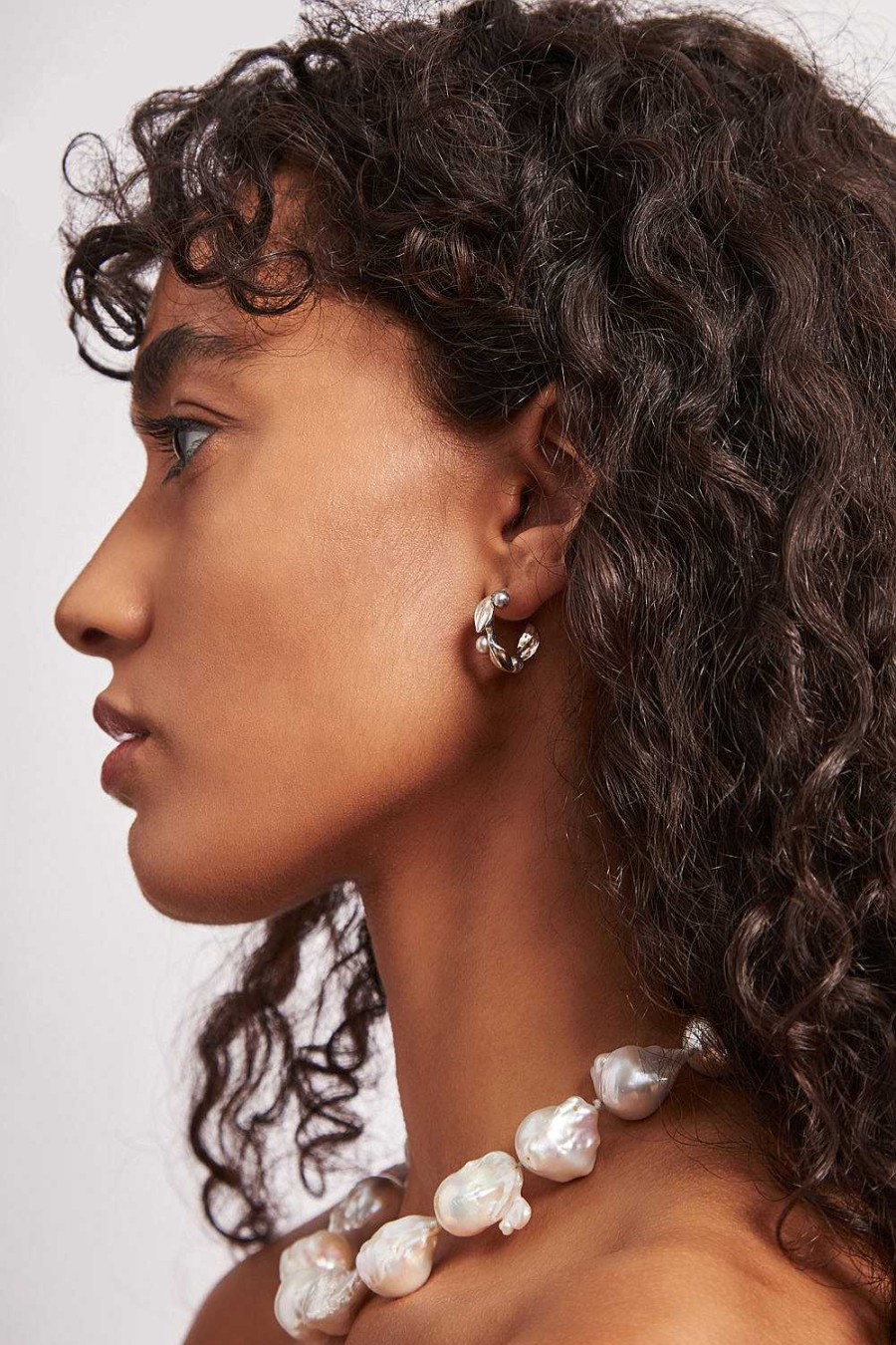 Jewelry Chan Luu | Olive Branch Hoop Earrings Mini Silver