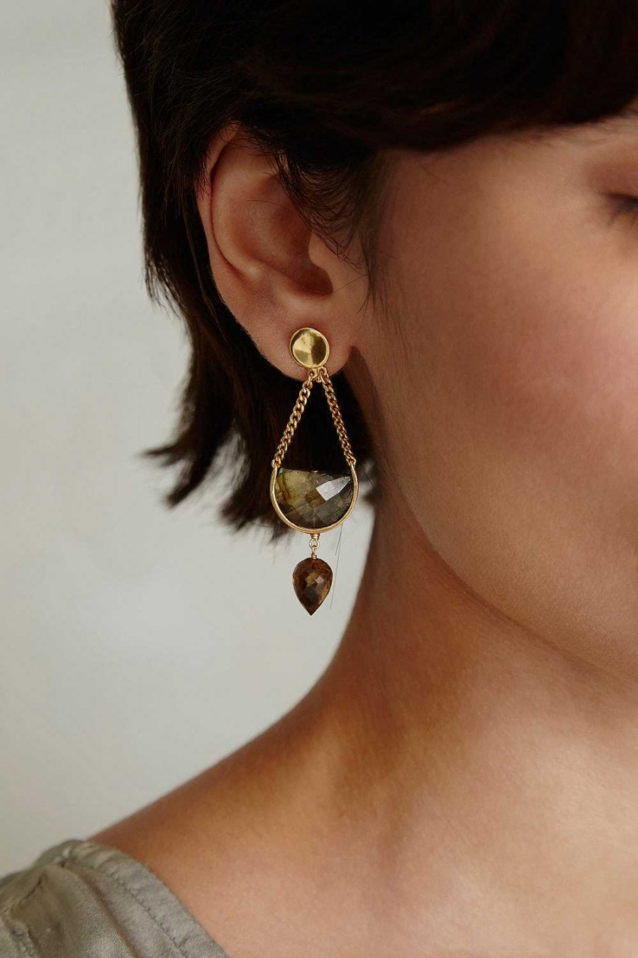 Jewelry Chan Luu | Luna Teardrop Earrings Labradorite Mix