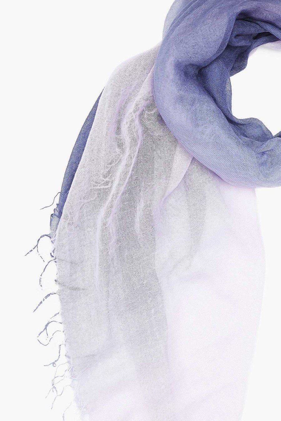 Accessory Chan Luu | Crown Blue / Pastel Lilac Dip Dyed Cashmere And Silk Scarf