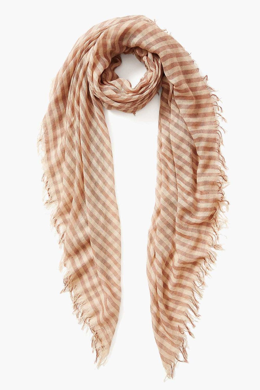 Accessory Chan Luu | Cognac Linea Cashmere And Silk Scarf