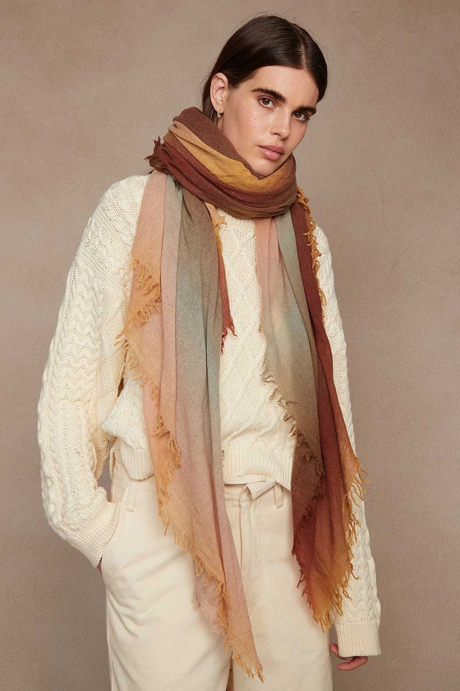 Accessory Chan Luu | Honey Gold Ombre Cashmere Scarf