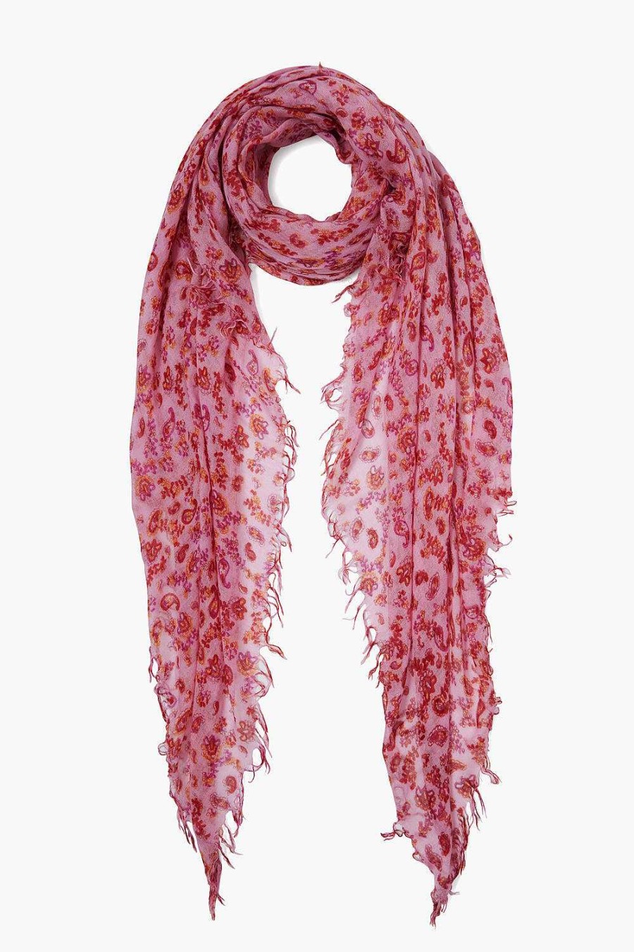 Accessory Chan Luu | Fuchsia Pink Paisley Cashmere And Silk Scarf