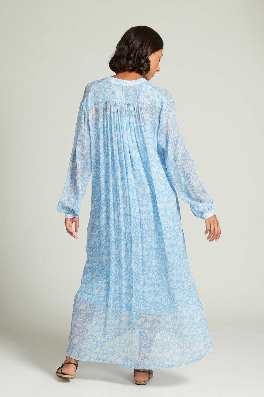 Ready To Wear Chan Luu | Eloise Floral Dress Baby Blue