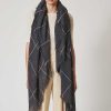 Accessory Chan Luu | Charcoal Windowpane Cashmere Scarf