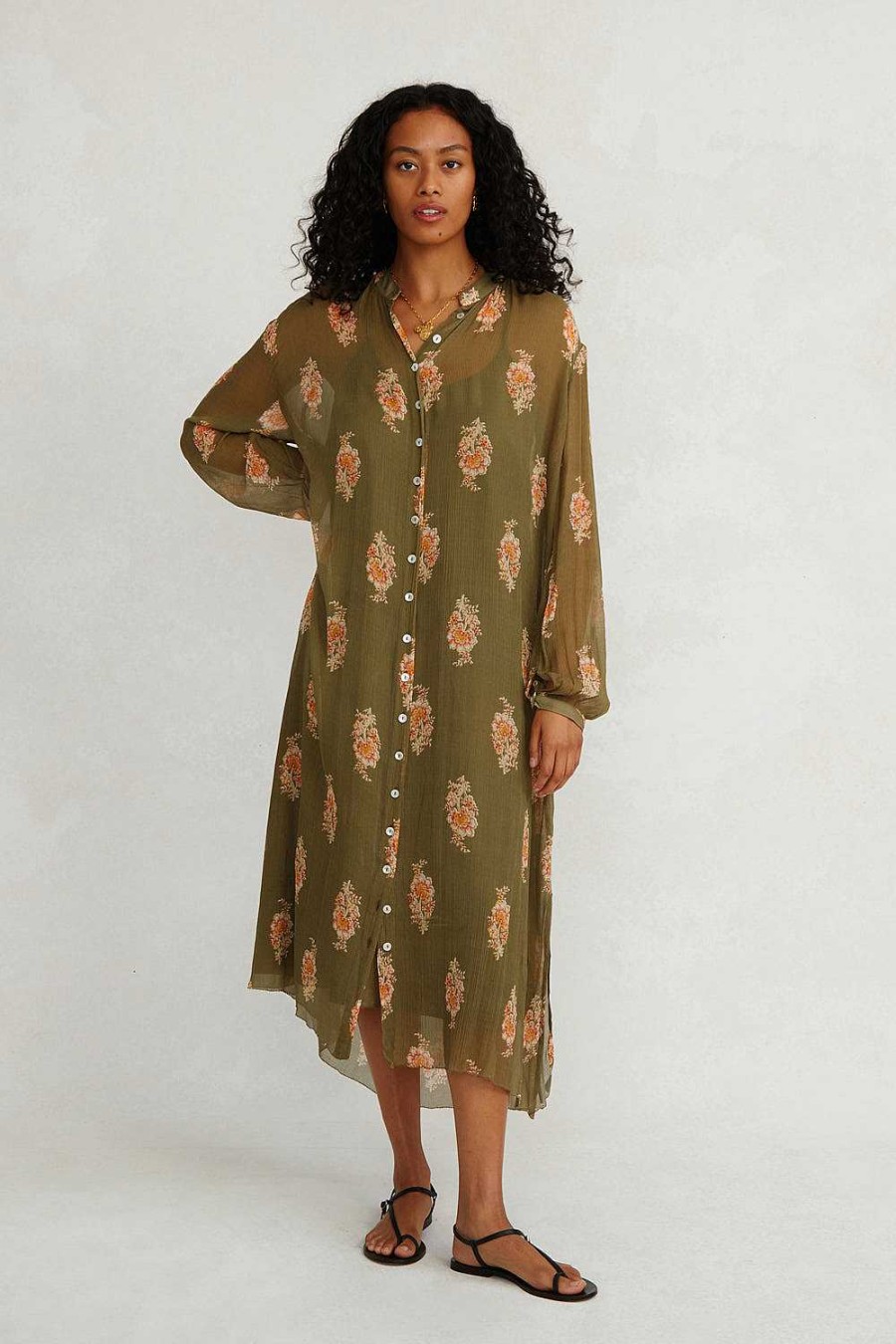 Ready To Wear Chan Luu | Eloise Floral Dress Olive