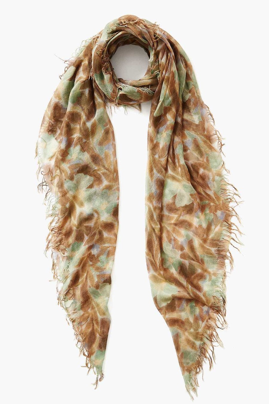 Accessory Chan Luu | Turquoise Floral Cashmere And Silk Scarf