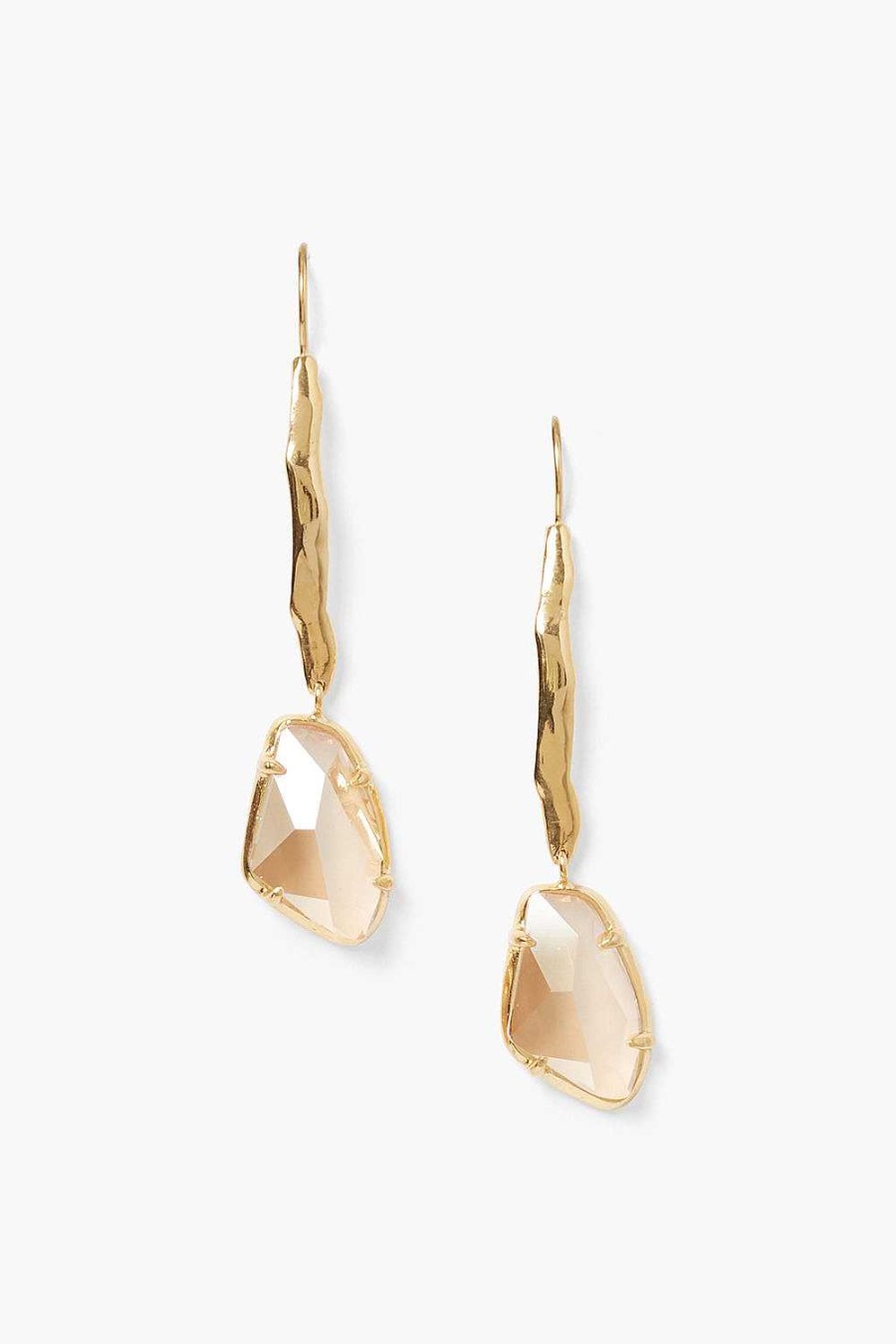 Jewelry Chan Luu | Neve Crystal Drop Earrings Golden Shadow