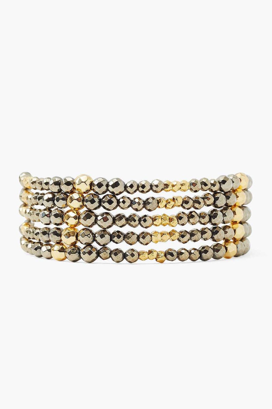 Jewelry Chan Luu | Pyrite And Gold Nugget Naked Wrap Bracelet