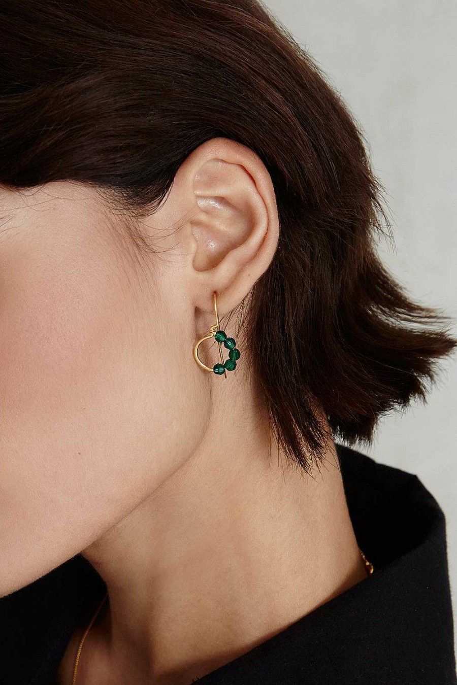 Jewelry Chan Luu | Evangeline Hoop Earrings Emerald