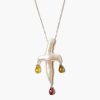 Jewelry Chan Luu | 14K Garnet Mix Biwa Pearl Cross Necklace