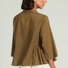 Ready To Wear Chan Luu | Anokhi Keyhole Blouse Dark Olive