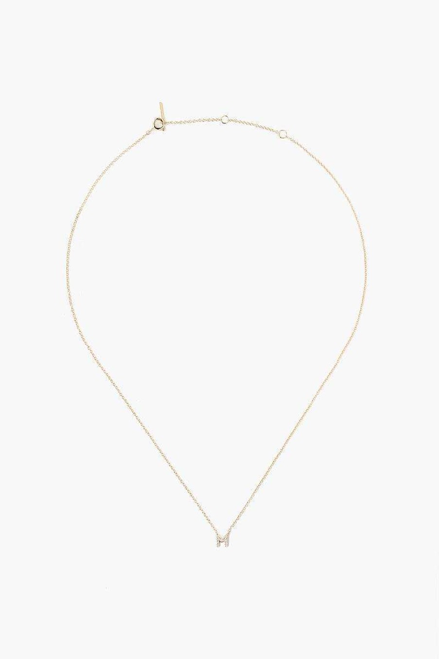 Jewelry Chan Luu | 14K Gold And White Diamond Initial Necklace