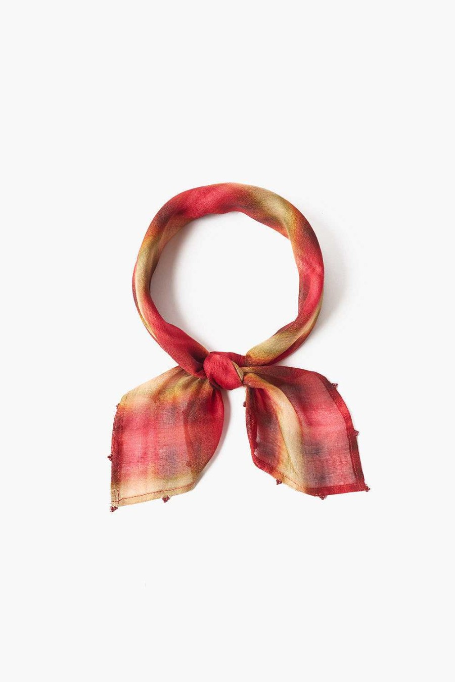 Accessory Chan Luu | Plaid Print Bandana Savvy Red