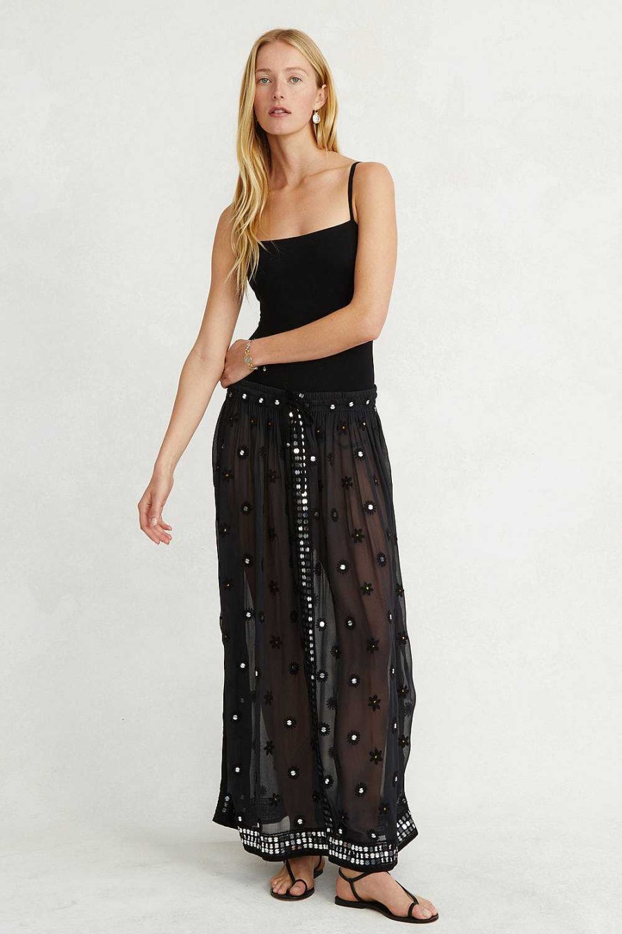 Ready To Wear Chan Luu | Phoebe Embroidered Dress Total Eclipse