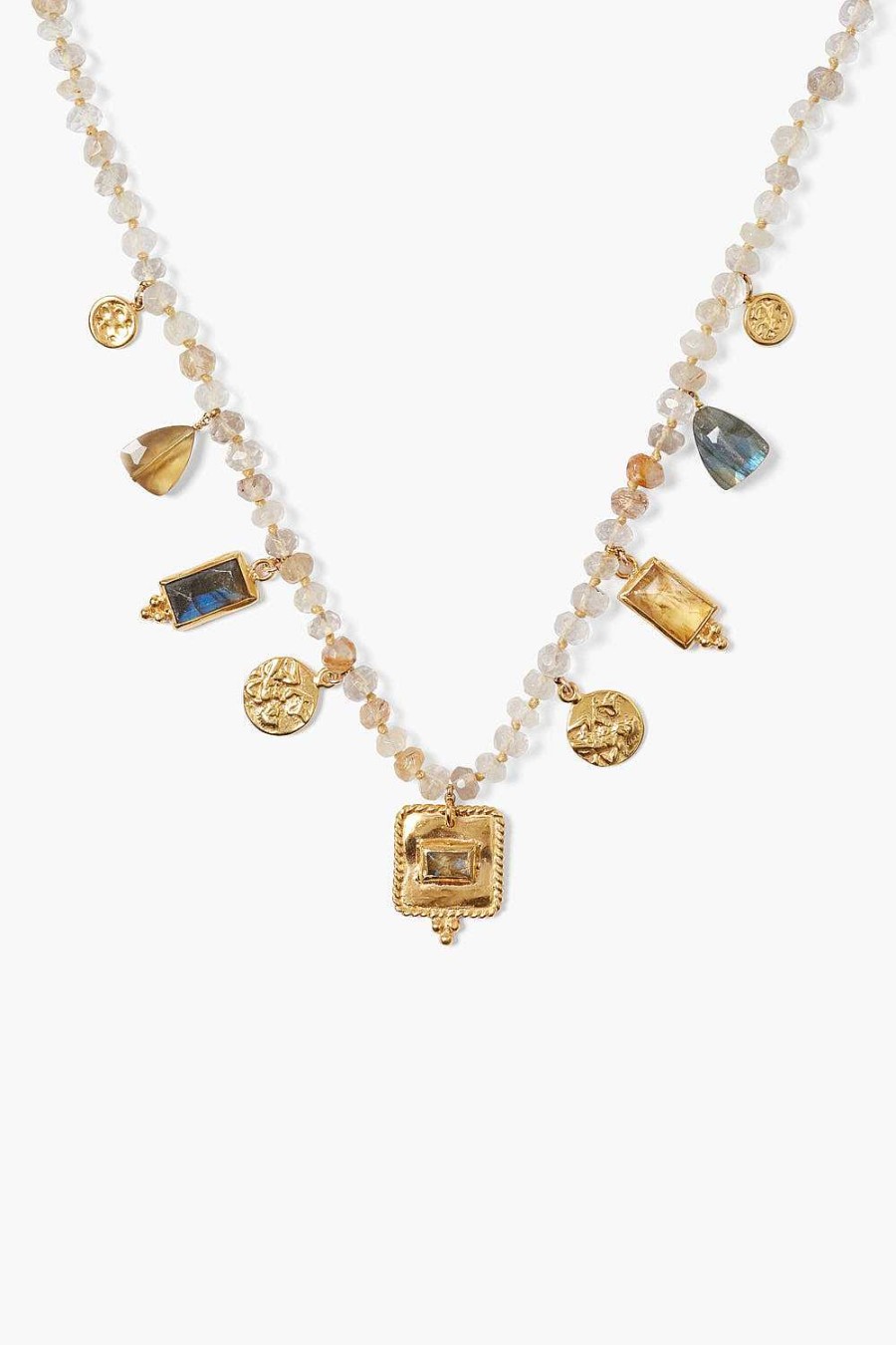 Jewelry Chan Luu | Pilar Charm Necklace Rutilated Quartz