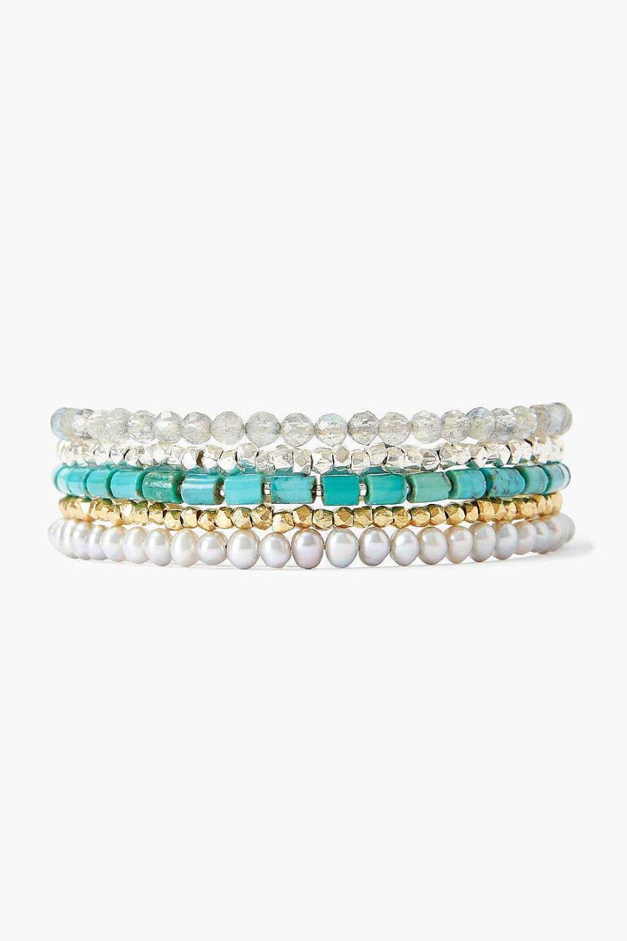 Jewelry Chan Luu | Turquoise And Metallic Mix Wrap Bracelet