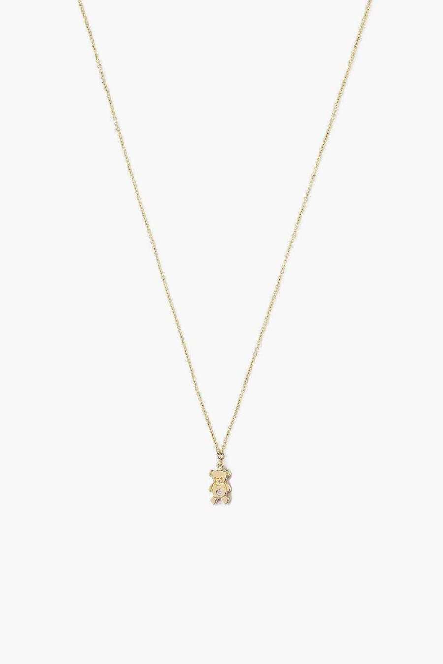 Jewelry Chan Luu | 14K Gold Teddy Bear Necklace With Diamond Inlay