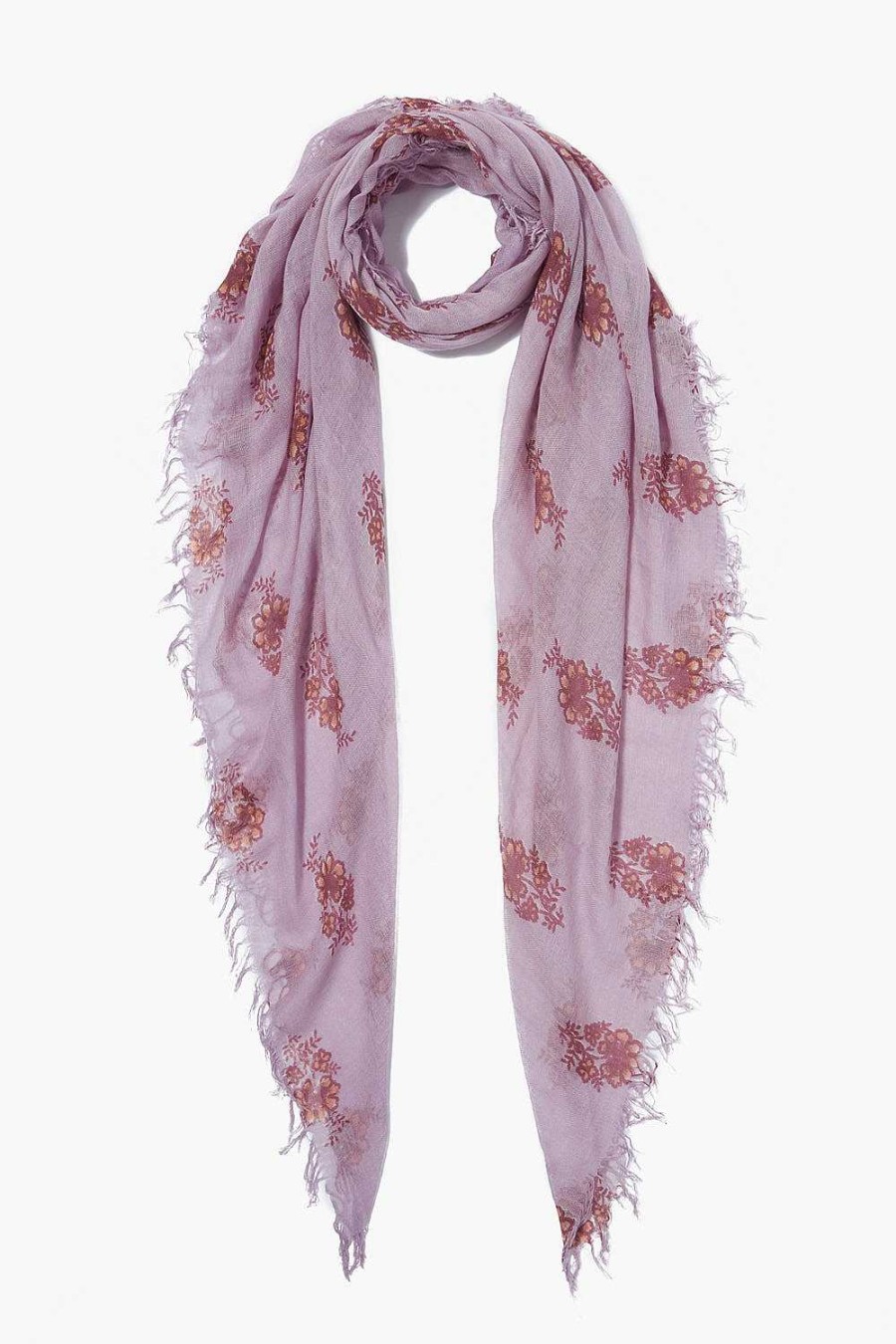 Accessory Chan Luu | Orchid Hush Hibiscus Floral Cashmere And Silk Scarf