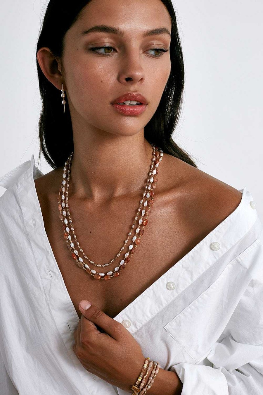 Jewelry Chan Luu | Santa Fe Necklace White Pearl