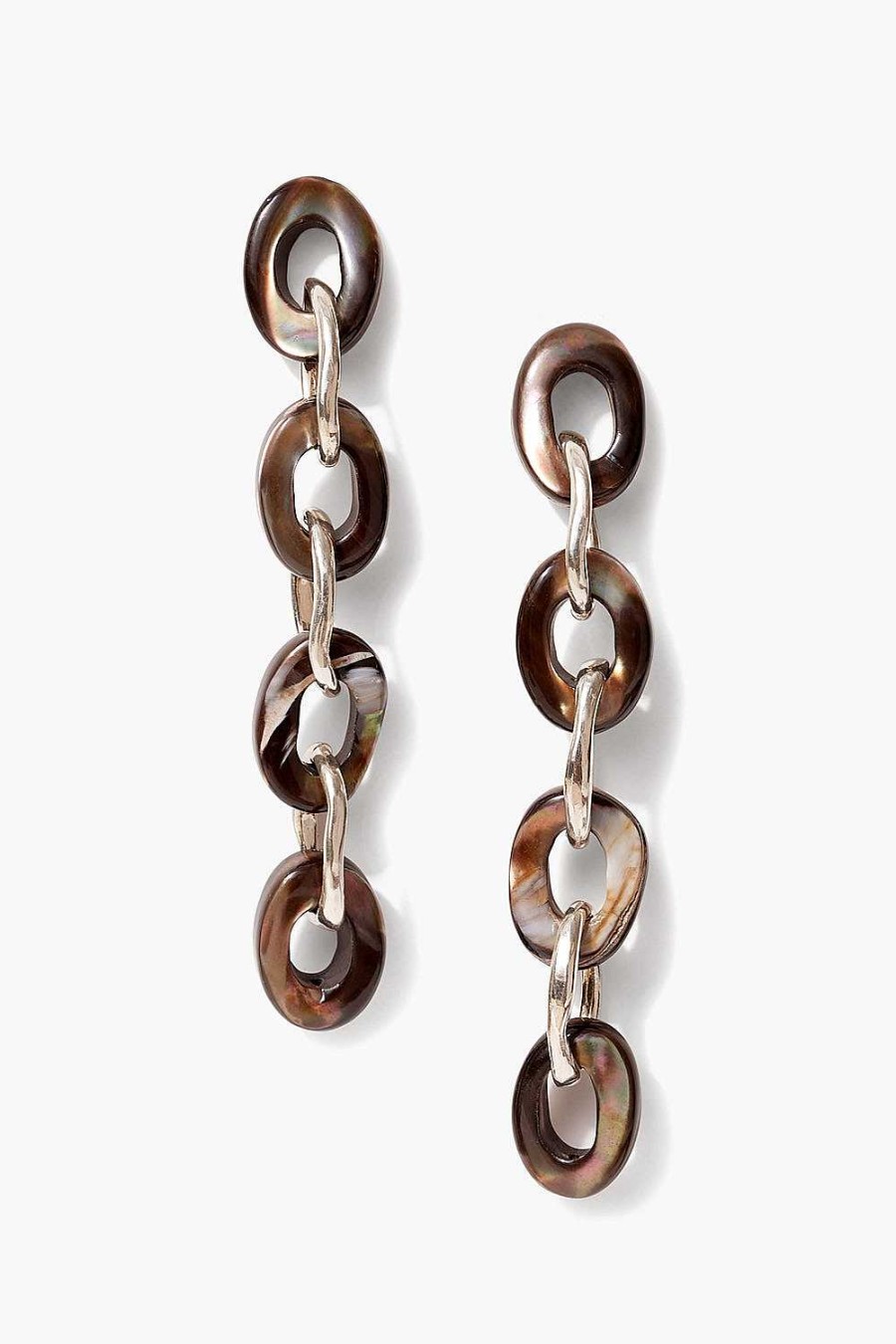 Jewelry Chan Luu | Tidepool Link Earrings Brown Mop