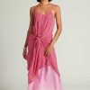 Ready To Wear Chan Luu | Emma Pleated Paisley Sundress Fuchsia Pink