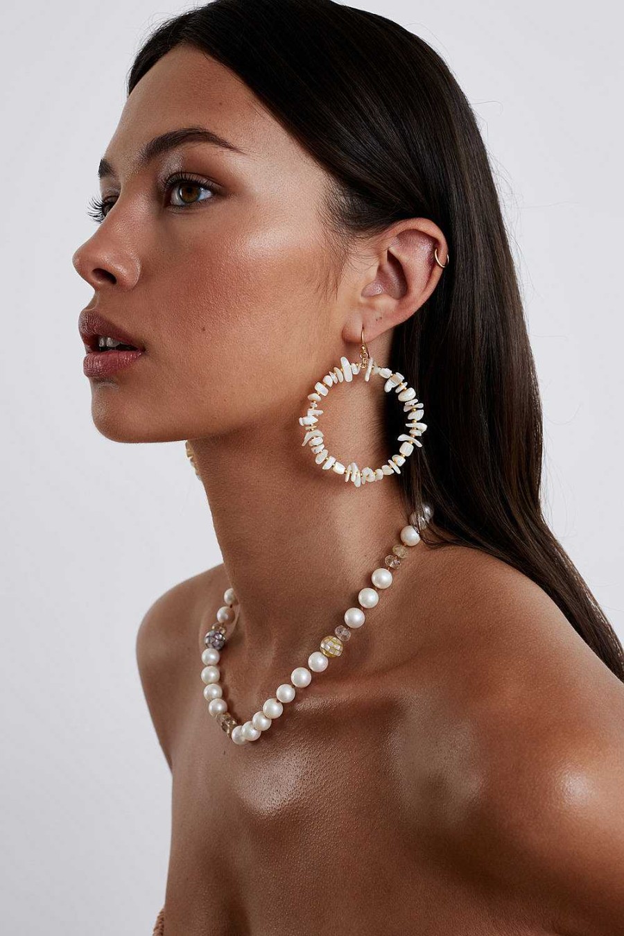 Jewelry Chan Luu | Seychelles Hoop Earrings White Mop