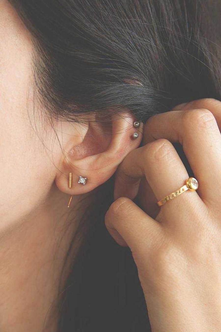 Jewelry Chan Luu | Gold Bar And Hook Earrings