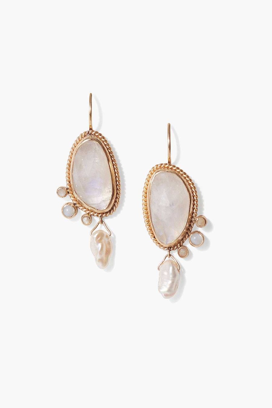 Jewelry Chan Luu | 14K Moonstone Mix Pompeii Earrings