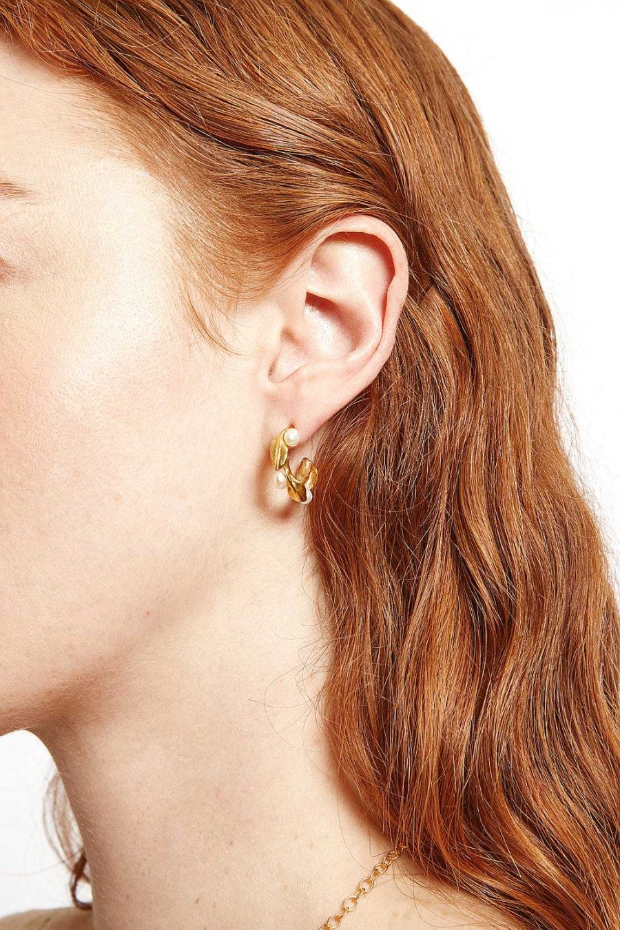 Jewelry Chan Luu | Olive Branch Hoop Earrings Mini Gold