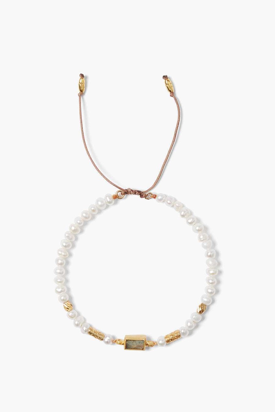 Jewelry Chan Luu | Tab Pull-Tie Bracelet White Pearl