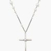 Jewelry Chan Luu | White Pearl And Silver Rosary Necklace