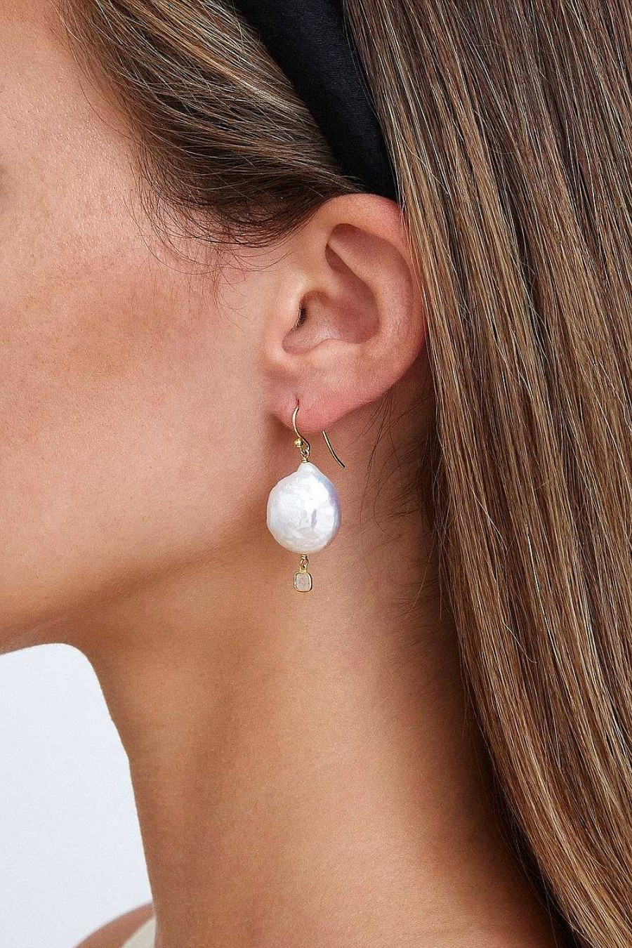 Jewelry Chan Luu | White Pearl And Diamond Teardrop Earrings