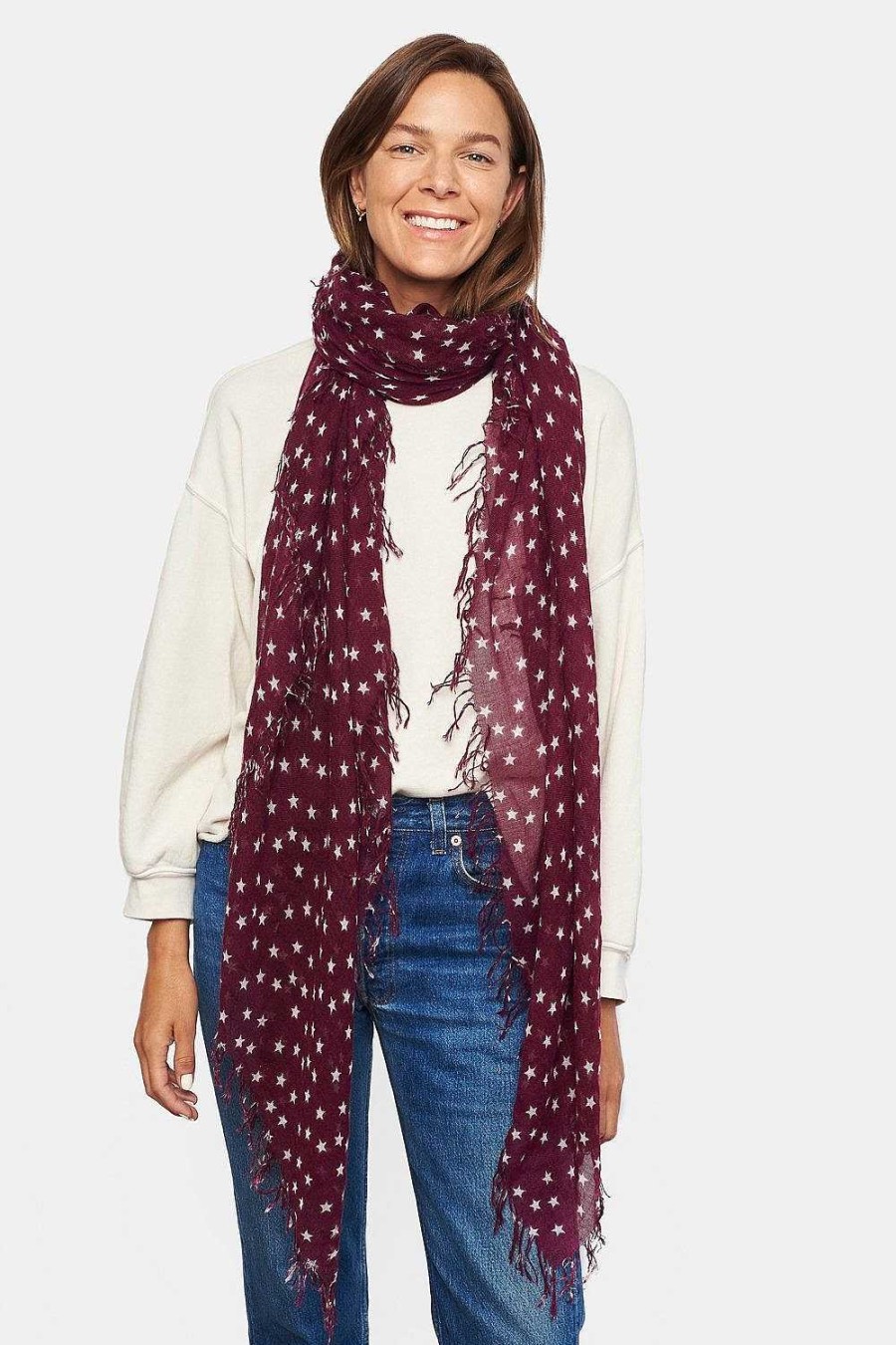 Accessory Chan Luu | Tawny Port Star Cashmere And Silk Scarf